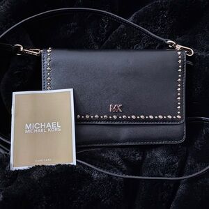 Michael Kors Jet Set Small Gold Studded Crossbody (NWOT)